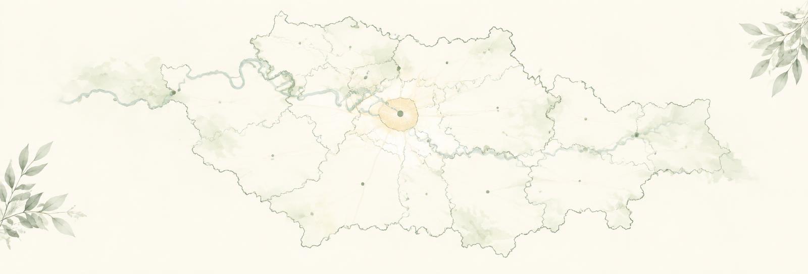 Carte stylisée de Paris et de l'Île-de-France, zone de déplacement des séances